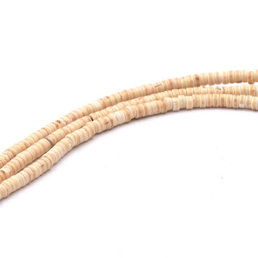 Heishi Beads Ivory Imitation Stone 4x2mm (1 Strand-36cm)