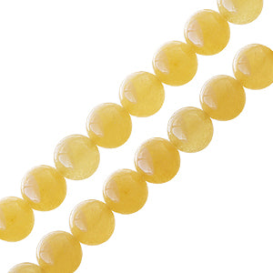 Yellow jade round beads 6mm strand (1)