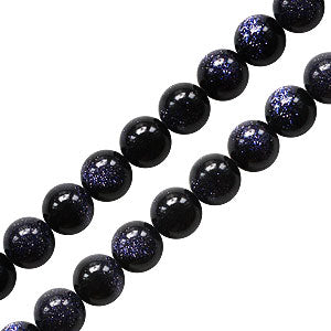 Buy Blue goldstone round beads 6mm strand