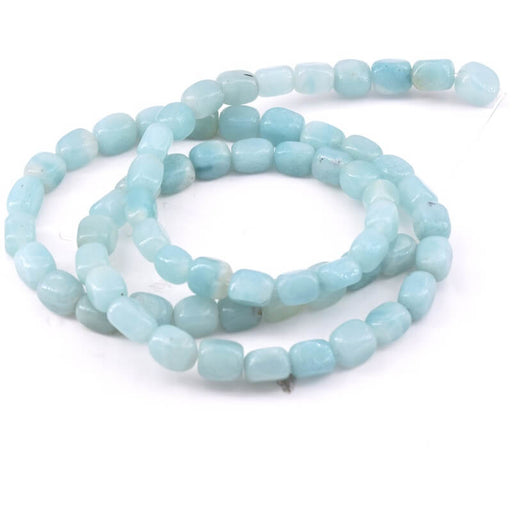 Rounded Square Beads Amazonite 5x6mm (1 strand - 40cm)