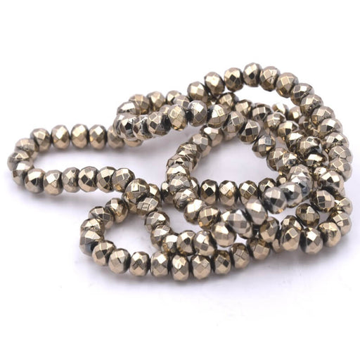 Buy Rondelle Beads Faceted Light Bronze Hematite 4x3mm (1 Strand-40cm)