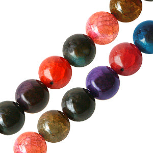 Multicolour fire agate round beads 8mm strand (1)