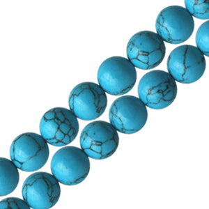 Reconstructed turquoise round beads 8mm strand (1)