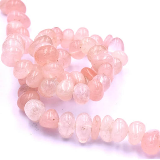 Round nugget bead pink quartz - 8-10mm - Hole: 1mm (1 Strand-39cm)