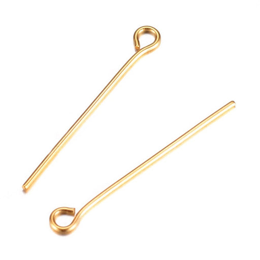 Buy eyepins Round head Stainless Steel GOLD 2,5x0.7mm (10)
