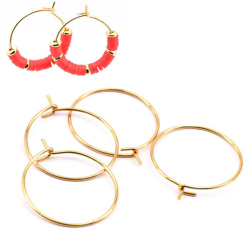 Buy Beading hoops Golden Stainless Steel 20mm-0.6mm (4)