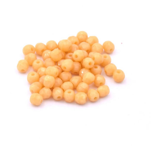 Firepolish faceted bead Ivory 3mm - Hole: 0.8mm (50)