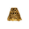 Cone with spirals metal antique gold plated 8.5mm (1)