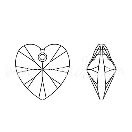 Swarovski 6228 heart pendant crystal white patina effect 10mm (1)