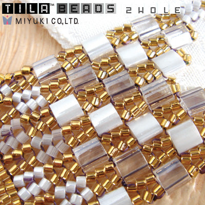 Cc2006 - Miyuki tila beads matte met gold 5mm (25 beads)