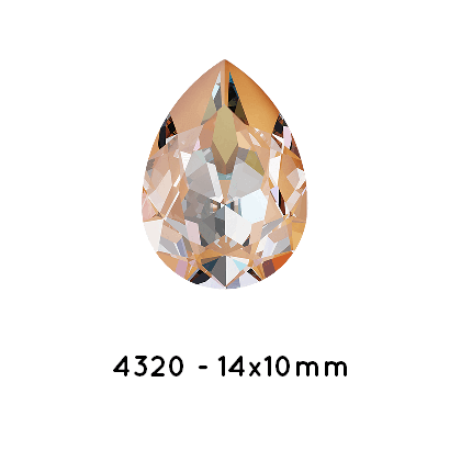 Buy Swarovski 4320 Pear FS Crystal Peach Delite- 14x10mm (1)