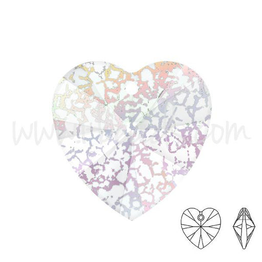 Buy Swarovski 6228 heart pendant crystal white patina effect 10mm (1)