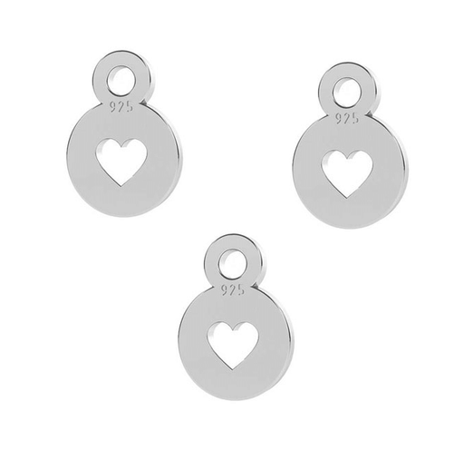 Buy Sterling silver 925 quality tag medal heart charm 5mm (2)