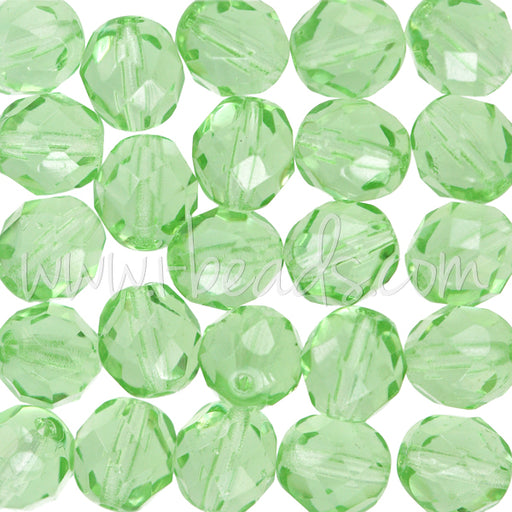 Buy Czech fire-polished beads peridot 8mm (25)