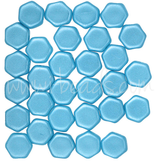 Buy Honeycomb beads 6mm pastel aqua (30)