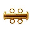 Slide in clasp 2 strands metal gold plated 16.5mm (1)