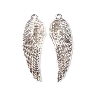 Pendants, Wings Antique Silver 37mm (2)