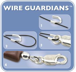 Wire guardian metal silver plated 4.5mm (10)