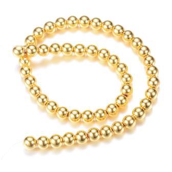 Hematite (Reconstituted) beads Gold plated 2mm - 1 strand - 200 beads (Sold per strand)