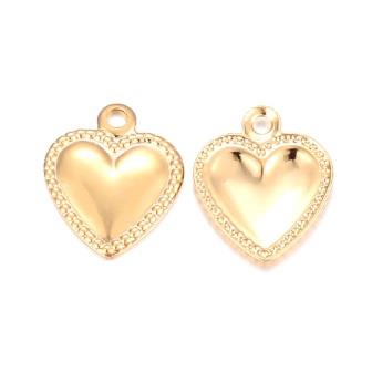 Buy Heart Charms Stainless Steel, OR -10,5mm (2)