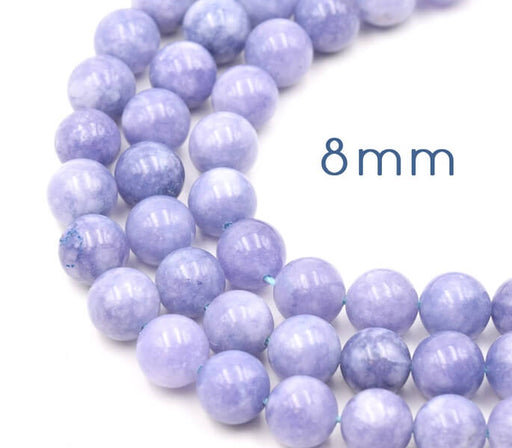 Buy Dyed Natural Quartz Round Bead Strand, Imitation Aquamarine, 8mm (46 beads)
