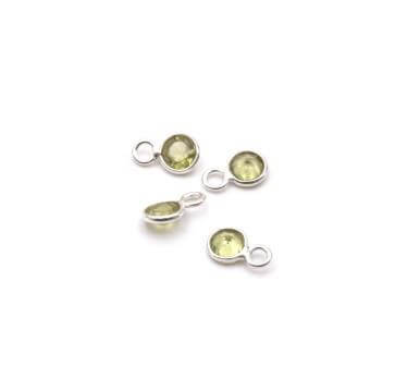 small charm with PERIDOT and Sterling Silver 8x5mm (2)