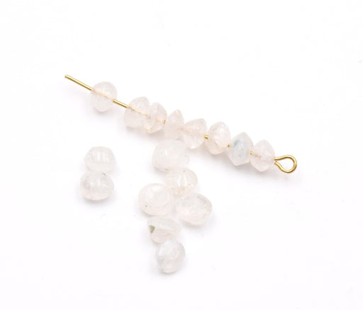 MOONSTONE chips bicone beads 6x3mm (20)
