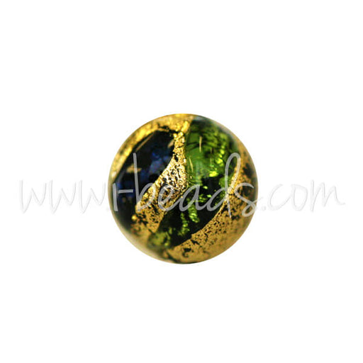 Murano bead round multicolour mix and gold 6mm (1)