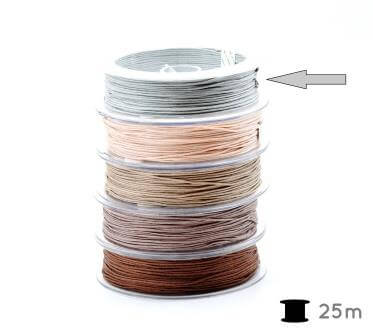 Nylon braided cord high quality- 0.8mm- Grey -(sold per roll - 25m)