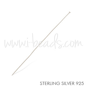 Headpins sterling silver 0.6x50mm (10)