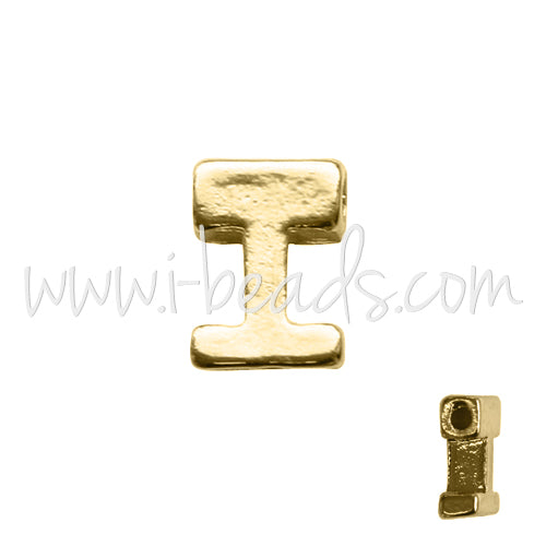 Letter bead I gold plated 7x6mm (1)