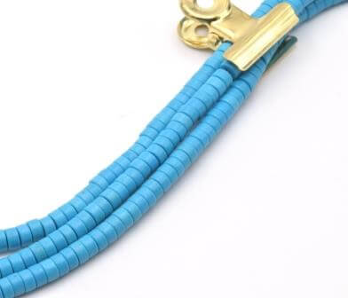 Heishi beads Reconstructed Turquoise BLUE 4x2mm 39cm (Sold per 1 strand)