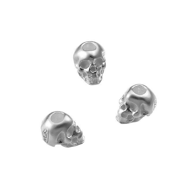 Skull bead 5mm (hole, 1.6mm) Sterling silver 925 (1)