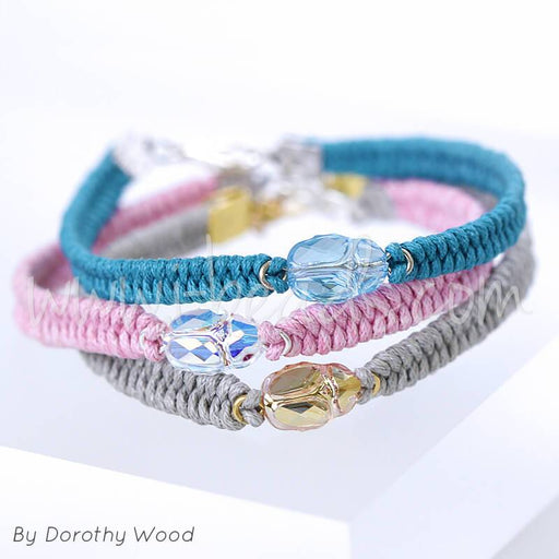 DIY switchback scarab bracelet stack