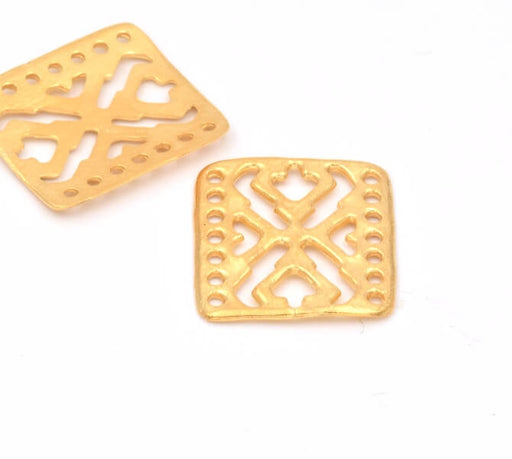 Buy Brass Cast Connector Rectangular color gold 18x16mm (Ø 1.2mm) (1)