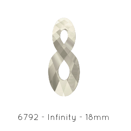 Swarovski 6792 Infinity pendant crystal SILVER SHADE 18mm (1)