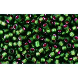 Buy cc2204 - Toho beads 11/0 silver lined frosted olivine/pink (10g)