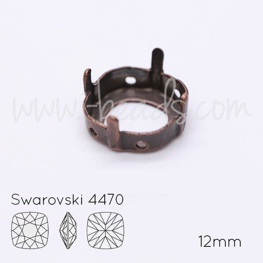 Sew on setting for Swarovski 4470 12mm copper (1)