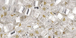 cc21 - Toho triangle beads 3mm silver lined crystal (10g)