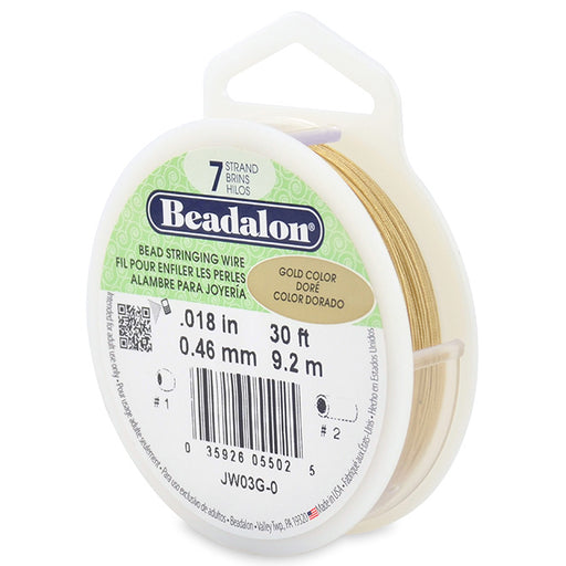 Buy Beadalon bead stringing wire 7 strands metallic gold 0.46mm, 9.2m (1)