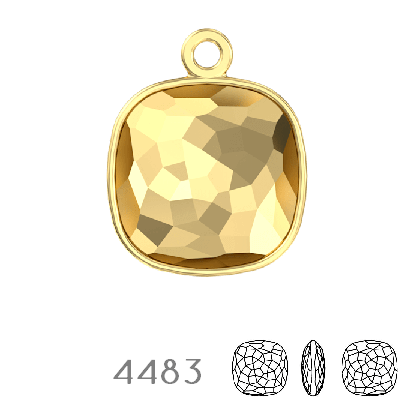 Buy 4483/J Swarovski Fantasy Cushion Fancy Stone Pendant setting Gold Plated - 10mm (1)