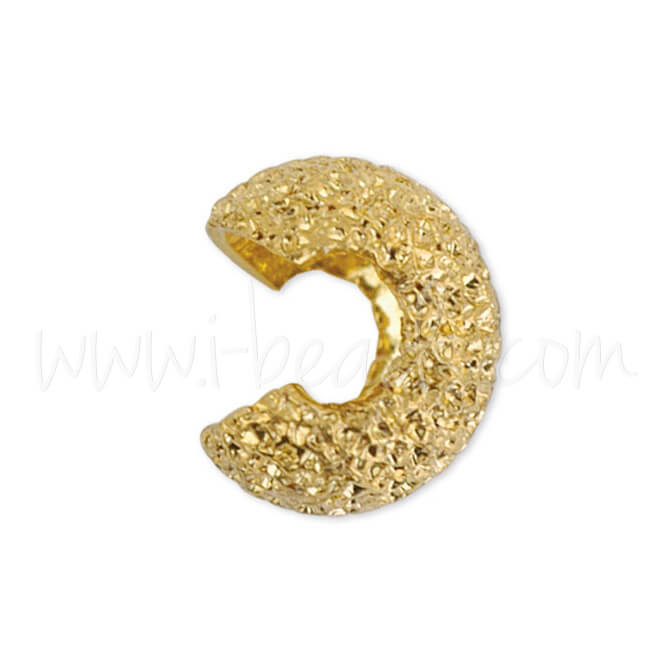 14 Crimps cover sparkle metal gold plated 4mm (14)