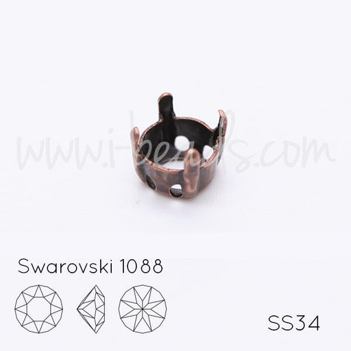 Sew on setting for Swarovski 1088 SS34 copper (4)