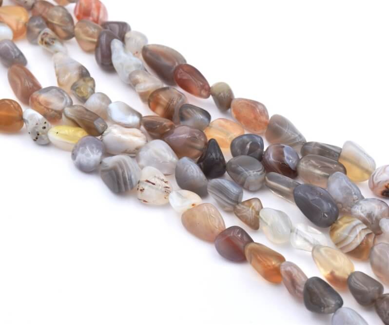 Nuggets beads striped Agate Beads app 5-10mm, hole 0.8mm (1 strand)