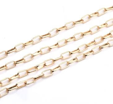 Fancy chain rectangle in light gold plated metal 8x5x1.6mm (50cm)