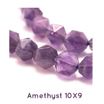 Polygon, Faceted,Amethyst, 10x9mm, Hole: 1mm (3 units)
