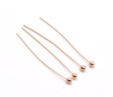 Headpins rose gold filled ballpin 0.5x25mm (4)