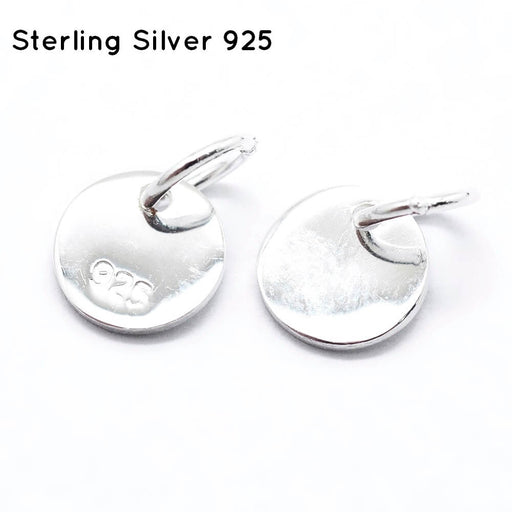 Buy 925 Sterling Silver Pendants, Flat Round Charms, Carved with 925 - 8x0,7mm (1)