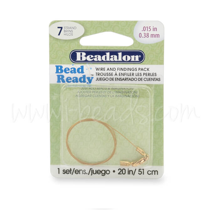 ready　bead　Beadalon　satin　strands　gold　wire　0.38mm