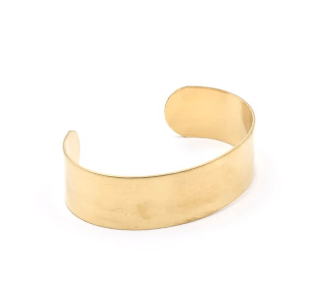 Brass cuff bangle bracelet - Raw brass- not plated. Made in US - 19mm (1)